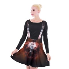 Skull Horror Halloween Death Dead Suspender Skater Skirt by Celenk