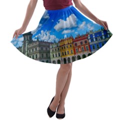 Buildings Architecture Architectural A-line Skater Skirt by Celenk