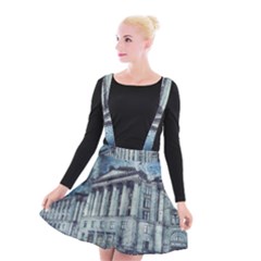 Storm Rain Lightning Weather Suspender Skater Skirt by Celenk