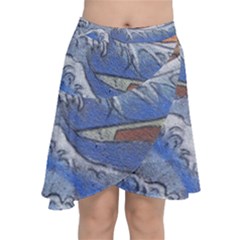Harvard Mayfair Hokusai Chalk Wave Fuji Chiffon Wrap by Celenk