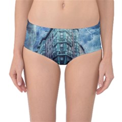 Storm Weather Thunderstorm Nature Mid-waist Bikini Bottoms by Celenk