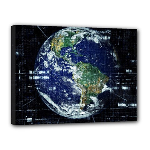 Earth Internet Globalisation Canvas 16  X 12  by Celenk