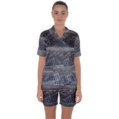 Ducting Construction Industrial Satin Short Sleeve Pyjamas Set by Celenk