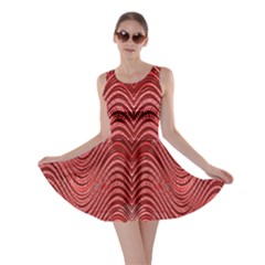 Red Wave Pattern Skater Dress by Celenk