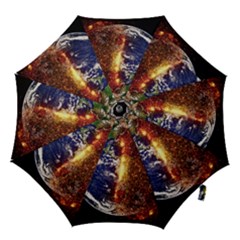 Climate Change Global Warming Hook Handle Umbrellas (small) by Celenk