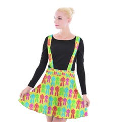 Colorful Robots Suspender Skater Skirt by snowwhitegirl