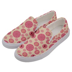 Cream Retro Dots Men s Canvas Slip Ons by snowwhitegirl