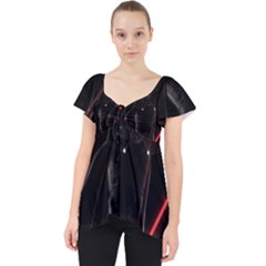 Darth Vader Cat Lace Front Dolly Top by Valentinaart