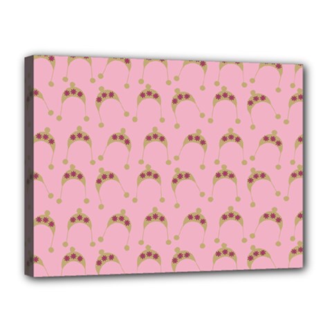 Pink Beige Hats Canvas 16  X 12  by snowwhitegirl