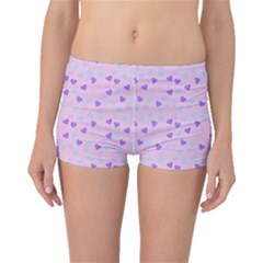Blue Pink Hearts Boyleg Bikini Bottoms by snowwhitegirl