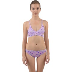Blue Pink Hearts Wrap Around Bikini Set by snowwhitegirl