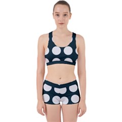 Big Dot Teal Blue Work It Out Sports Bra Set by snowwhitegirl