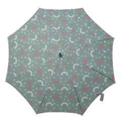 Music Stars Sky Blue Hook Handle Umbrellas (small) by snowwhitegirl