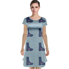 Deer Boots Teal Blue Cap Sleeve Nightdress by snowwhitegirl