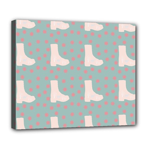 Deer Boots Blue White Deluxe Canvas 24  X 20   by snowwhitegirl