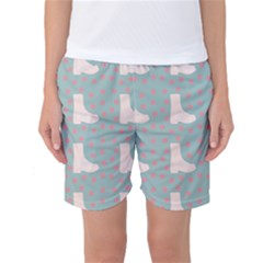 Deer Boots Blue White Women s Basketball Shorts by snowwhitegirl