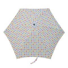 Blue Pink Yellow Eggs On White Mini Folding Umbrellas by snowwhitegirl
