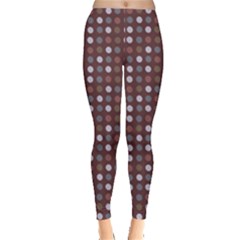 Grey Pink Lilac Brown Eggs On Brown Leggings  by snowwhitegirl