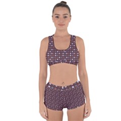 Grey Pink Lilac Brown Eggs On Brown Racerback Boyleg Bikini Set by snowwhitegirl