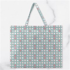 Pink Peach Grey Eggs On Teal Zipper Large Tote Bag by snowwhitegirl