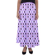 Black White Pink Blue Eggs On Violet Flared Maxi Skirt by snowwhitegirl