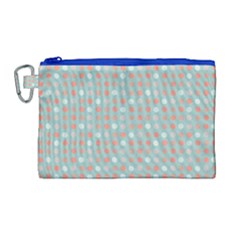 Peach Pink Eggs On Green Canvas Cosmetic Bag (large) by snowwhitegirl