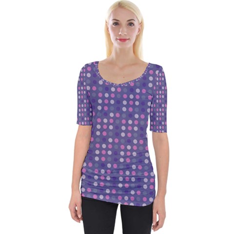 Violet Grey Purple Eggs On Grey Blue Wide Neckline Tee by snowwhitegirl