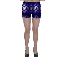 Peach Purple Eggs On Navy Blue Skinny Shorts by snowwhitegirl