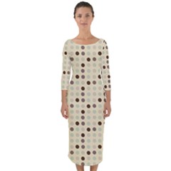 Brown Green Grey Eggs Quarter Sleeve Midi Bodycon Dress by snowwhitegirl