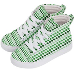 Greenish Dots Kid s Hi-top Skate Sneakers by snowwhitegirl