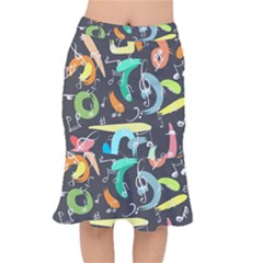 Repetition Seamless Child Sketch Mermaid Skirt by Nexatart