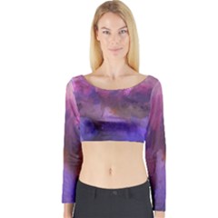 Ultra Violet Dream Girl Long Sleeve Crop Top by NouveauDesign