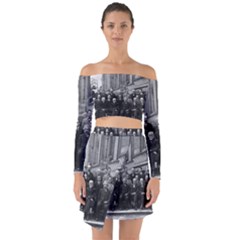 1927 Solvay Conference On Quantum Mechanics Off Shoulder Top With Skirt Set by thearts
