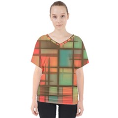 Background Abstract Colorful V-neck Dolman Drape Top by Nexatart