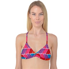 Abstract Background Colorful Reversible Tri Bikini Top by Nexatart
