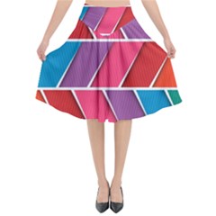 Abstract Background Colorful Flared Midi Skirt by Nexatart