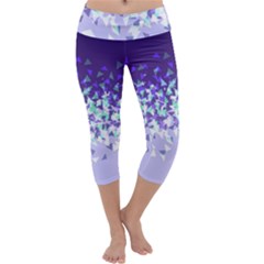 Purple Disintegrate Capri Yoga Leggings by jumpercat