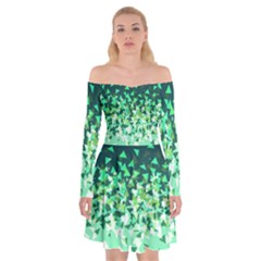 Green Disintegrate Off Shoulder Skater Dress by jumpercat