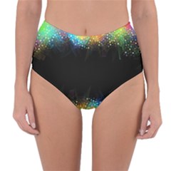 Frame Border Feathery Blurs Design Reversible High-waist Bikini Bottoms by Nexatart