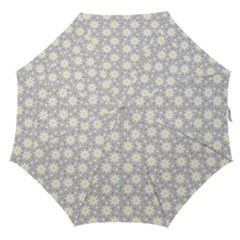 Daisy Dots Grey Straight Umbrellas by snowwhitegirl