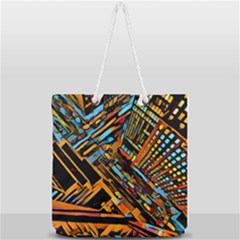 City Scape Full Print Rope Handle Tote (large) by NouveauDesign