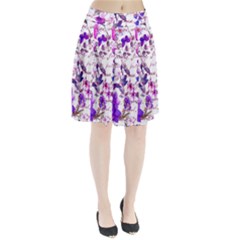 Ultra Violet,shabby Chic,flowers,floral,vintage,typography,beautiful Feminine,girly,pink,purple Pleated Skirt by NouveauDesign