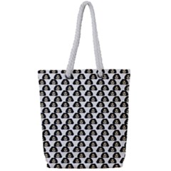 Angry Girl Pattern Full Print Rope Handle Tote (small) by snowwhitegirl
