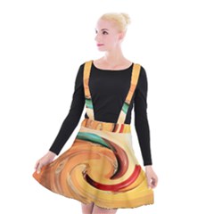 Spiral Abstract Colorful Edited Suspender Skater Skirt by Nexatart