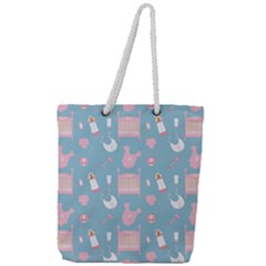 Baby Pattern Full Print Rope Handle Tote (large) by snowwhitegirl