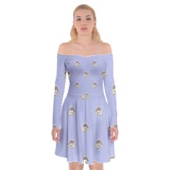 Monster Rats Hand Draw Illustration Pattern Off Shoulder Skater Dress by dflcprints