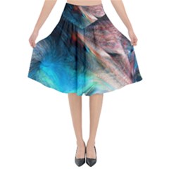 Background Art Abstract Watercolor Flared Midi Skirt by Nexatart