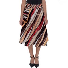 Fabric Texture Color Pattern Perfect Length Midi Skirt by Nexatart