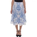 beautiful,pale blue,floral,shabby chic,pattern Perfect Length Midi Skirt View1