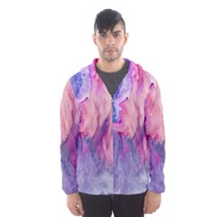 Marbled,ultraviolet,violet,purple,pink,blue,white,stone,marble,modern,trendy,beautiful Hooded Wind Breaker (men) by NouveauDesign